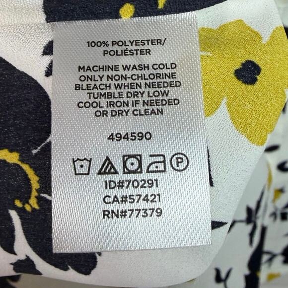 Ann Taylor Plus Size XXL White Black and Yellow Button Down Blouse Top - Picture 4 of 4